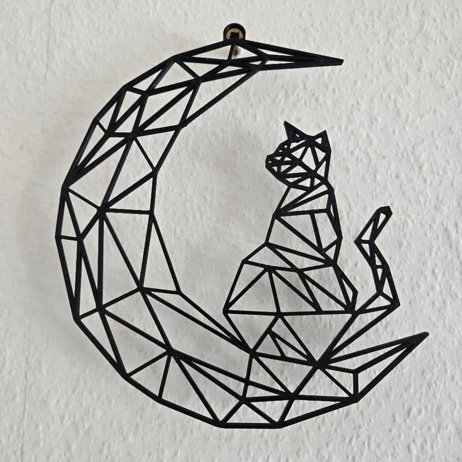 Mondkatze – Polygonaler Katzen-Mond als Wandbild